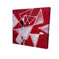 Begin Home Decor 32 x 32 in. White Triangles on Red Background-Print on Canvas 2080-3232-AB16